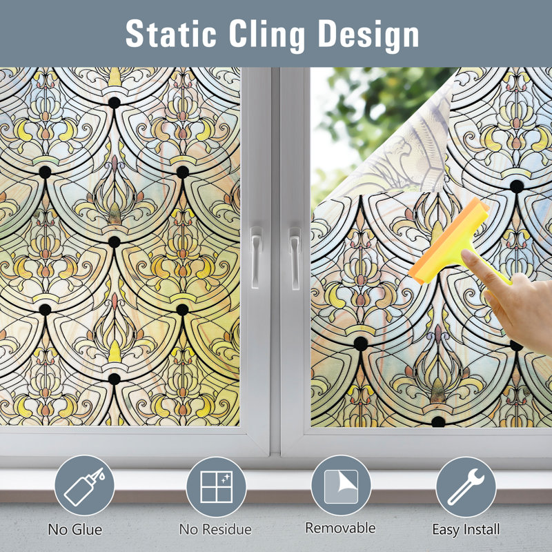 Bungalow Rose Ironwork Design Glass Accent Window Film Wayfair   Ironwork Design Glass Accent Window Film 